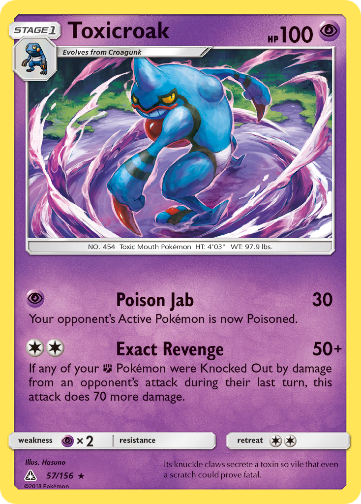 Toxicroak (57/156) [Sun & Moon: Ultra Prism] | Good Games North