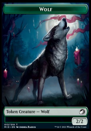 Wolf // Spirit Double-sided Token [Innistrad: Midnight Hunt Tokens] | Good Games North