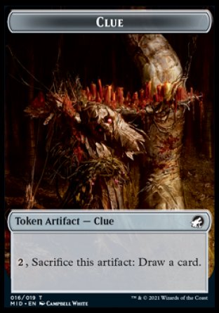 Clue // Zombie (015) Double-sided Token [Innistrad: Midnight Hunt Tokens] | Good Games North