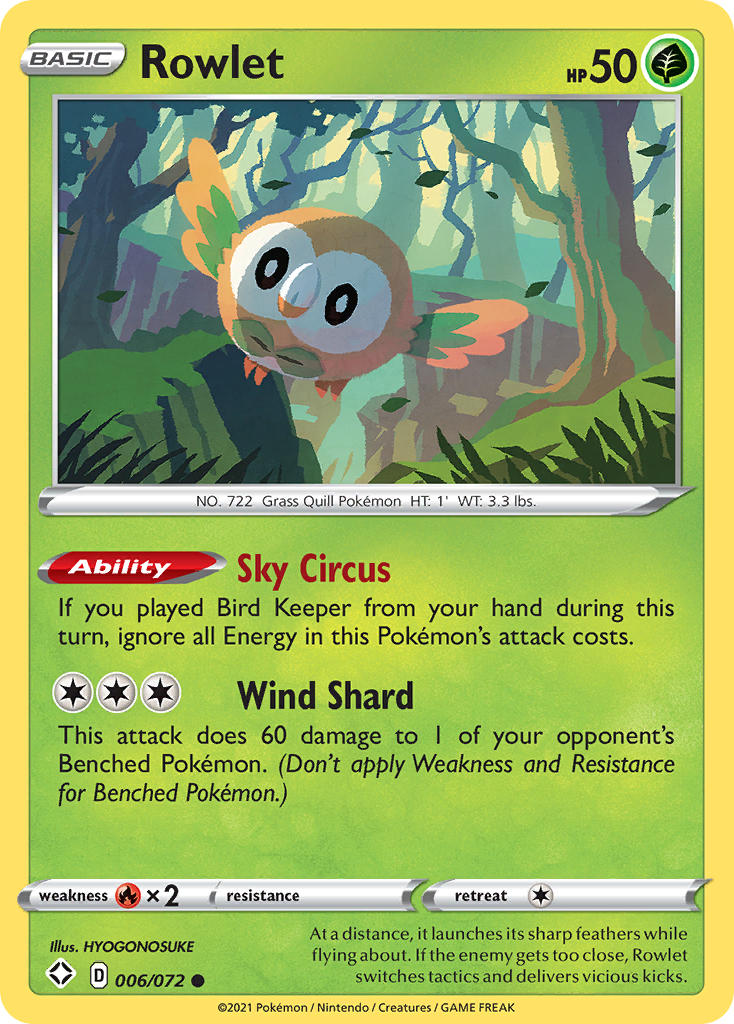 Rowlet (006/072) [Sword & Shield: Shining Fates] | Good Games North