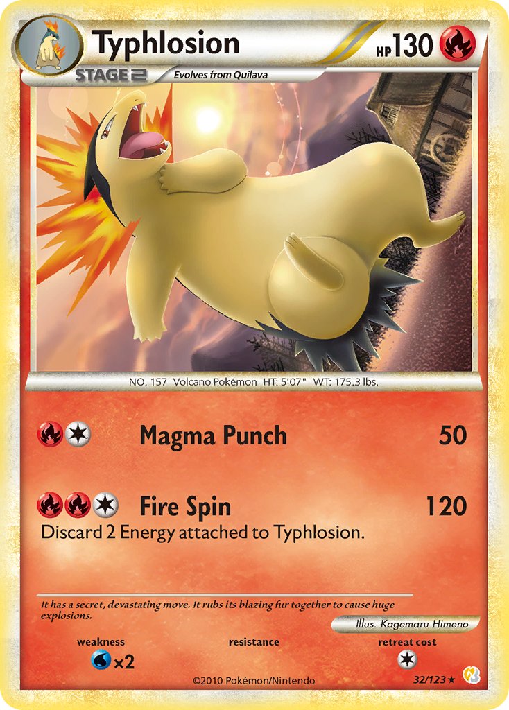 Typhlosion (32/123) (Theme Deck Exclusive) [HeartGold & SoulSilver: Base Set] | Good Games North