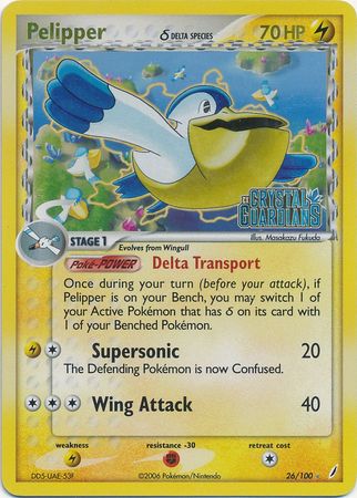 Pelipper (26/100) (Delta Species) (Stamped) [EX: Crystal Guardians] | Good Games North