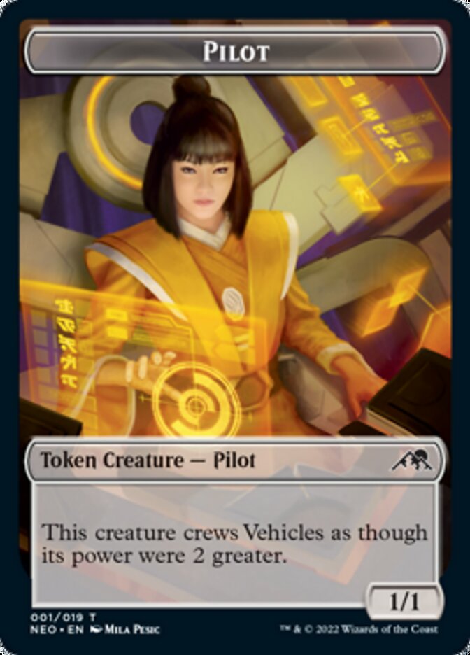 Myr // Pilot Double-sided Token [Kamigawa: Neon Dynasty Commander Tokens] | Good Games North