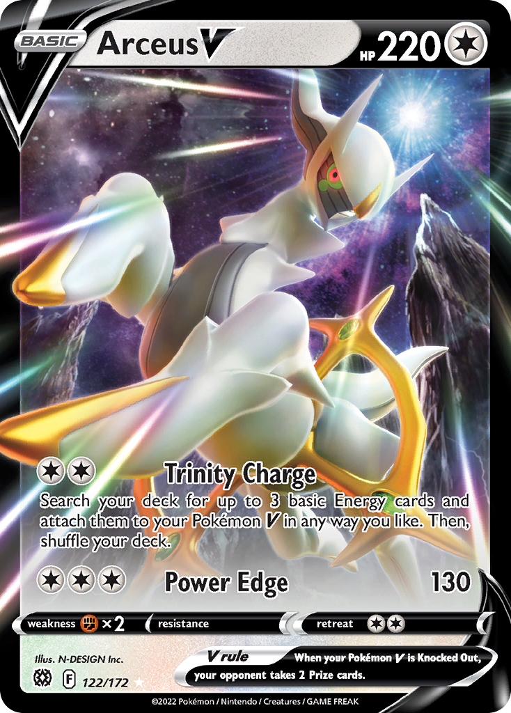 Arceus V (122/172) (Metal Card) [Sword & Shield: Brilliant Stars] | Good Games North