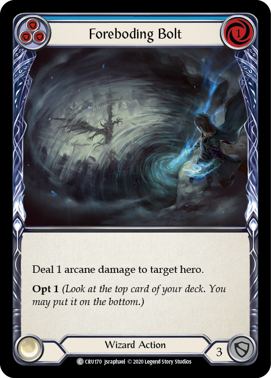 Foreboding Bolt (Blue) [CRU170] 1st Edition Normal | Good Games North