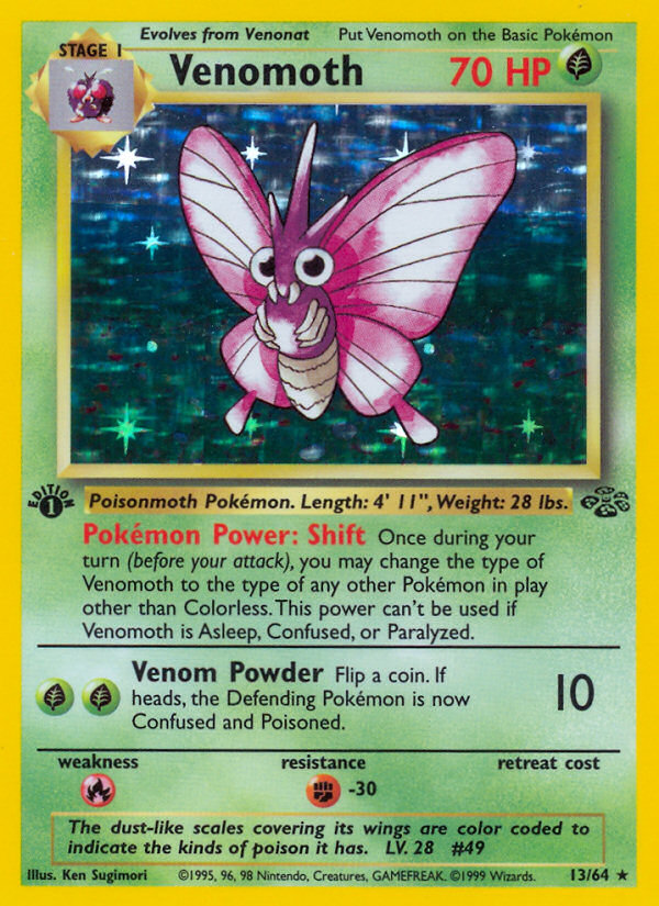 Venomoth (13/64) [Jungle 1st Edition] | Good Games North