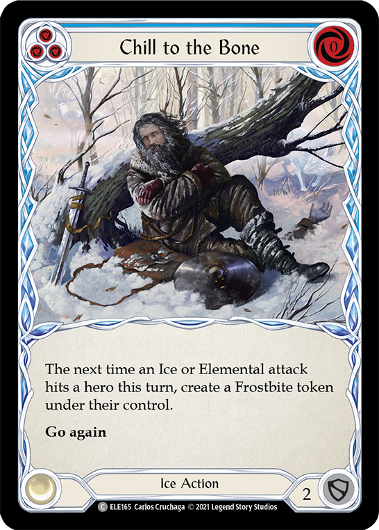 Chill to the Bone (Blue) [ELE165] (Tales of Aria)  1st Edition Rainbow Foil | Good Games North