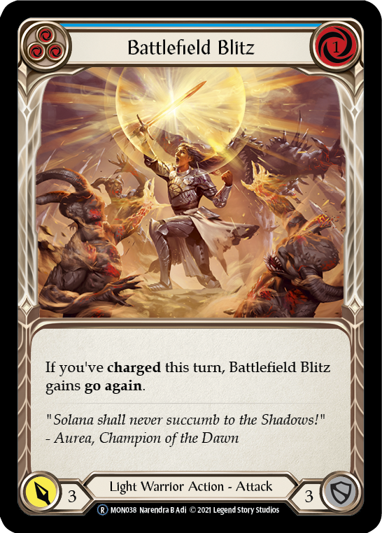 Battlefield Blitz (Blue) [U-MON038-RF] Unlimited Rainbow Foil | Good Games North