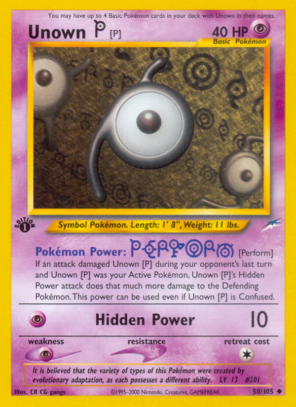 Unown [P] (58/105) [Neo Destiny 1st Edition] | Good Games North