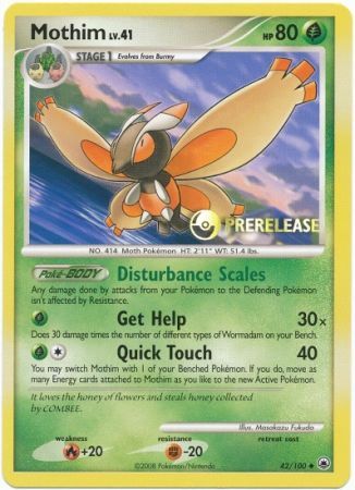 Mothim (42/100) (Prerelease Promo) [Diamond & Pearl: Black Star Promos] | Good Games North