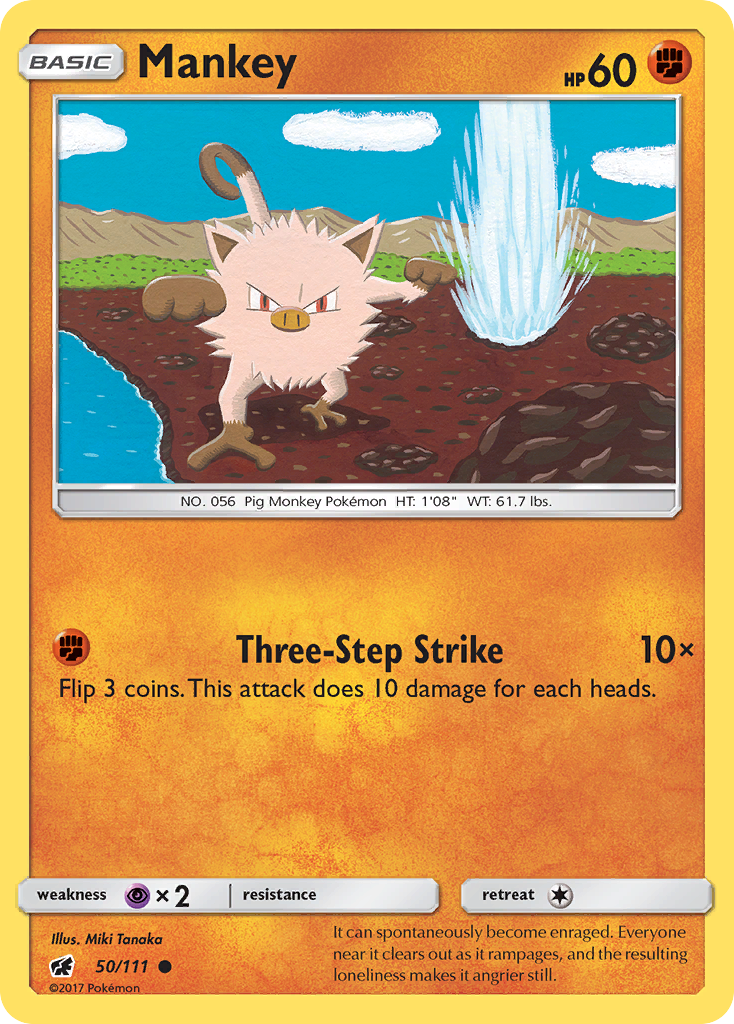 Mankey (50/111) [Sun & Moon: Crimson Invasion] | Good Games North