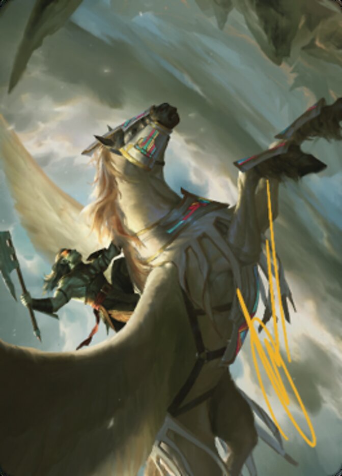 Cleaving Skyrider Art Card (Gold-Stamped Signature) [Dominaria United Art Series] | Good Games North