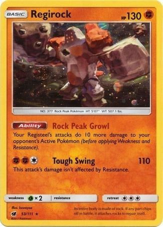 Regirock (53/111) (Cosmos Holo) [Sun & Moon: Crimson Invasion] | Good Games North