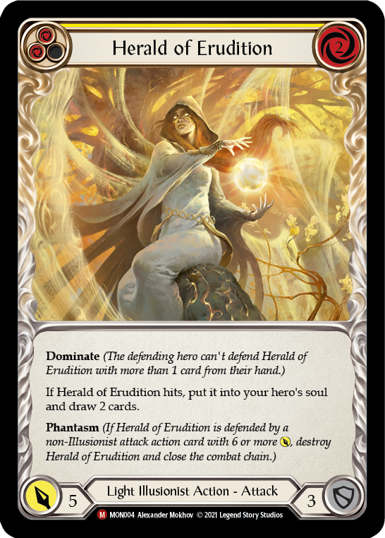 Herald of Erudition [MON004-RF] 1st Edition Rainbow Foil | Good Games North