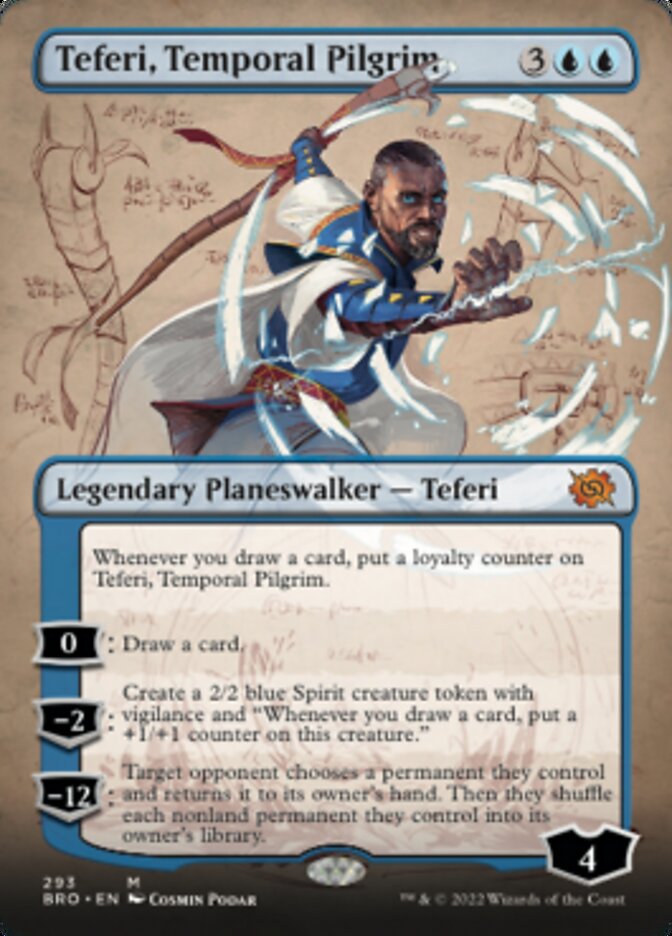 Teferi, Temporal Pilgrim (Borderless Alternate Art) [The Brothers' War] | Good Games North