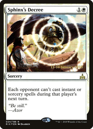 Sphinx's Decree [Rivals of Ixalan Promos] | Good Games North