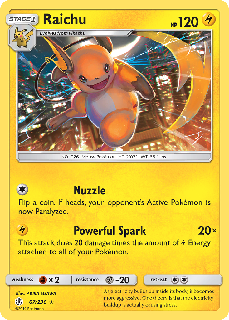 Raichu (67/236) [Sun & Moon: Cosmic Eclipse] | Good Games North