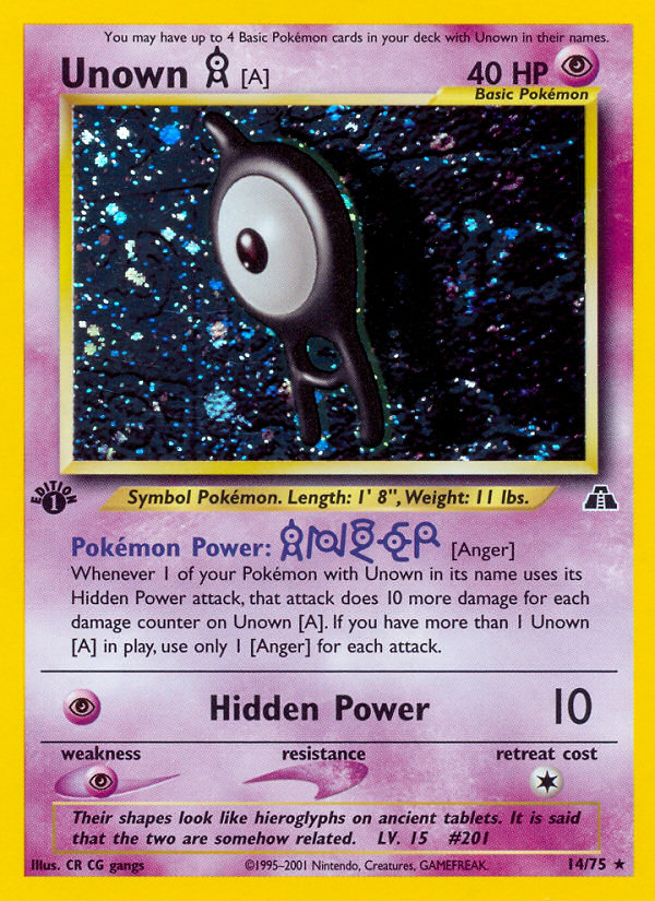 Unown [A] (14/75) [Neo Discovery 1st Edition] | Good Games North