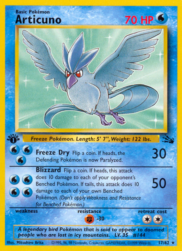 Articuno (17/62) [Fossil 1st Edition] | Good Games North