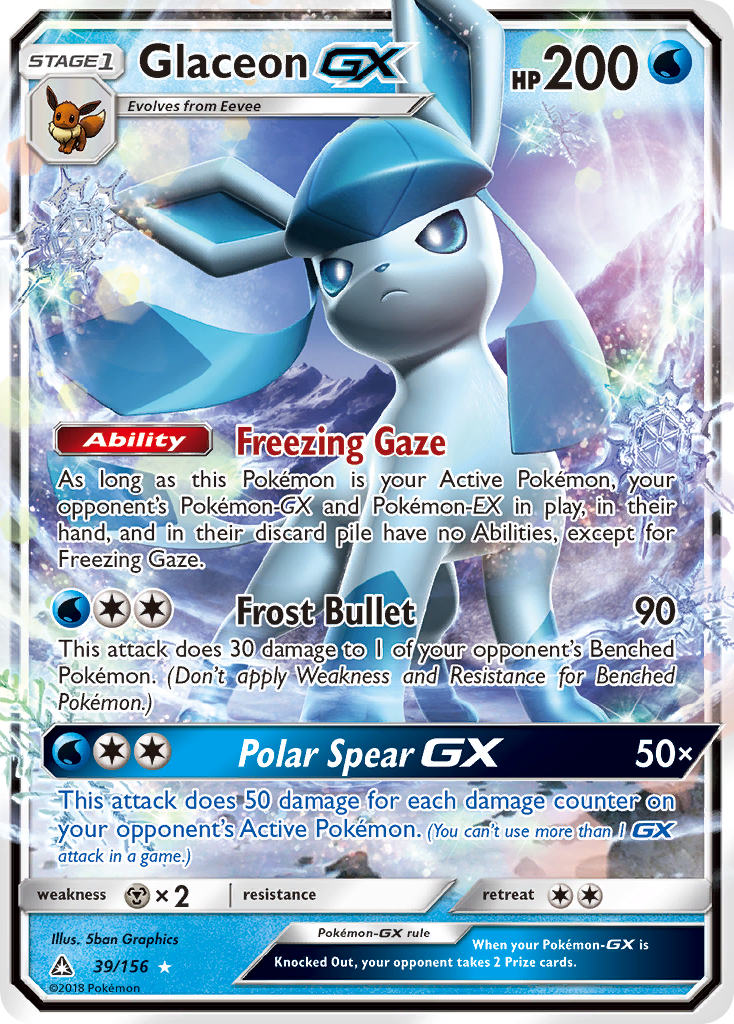 Glaceon GX (39/156) [Sun & Moon: Ultra Prism] | Good Games North