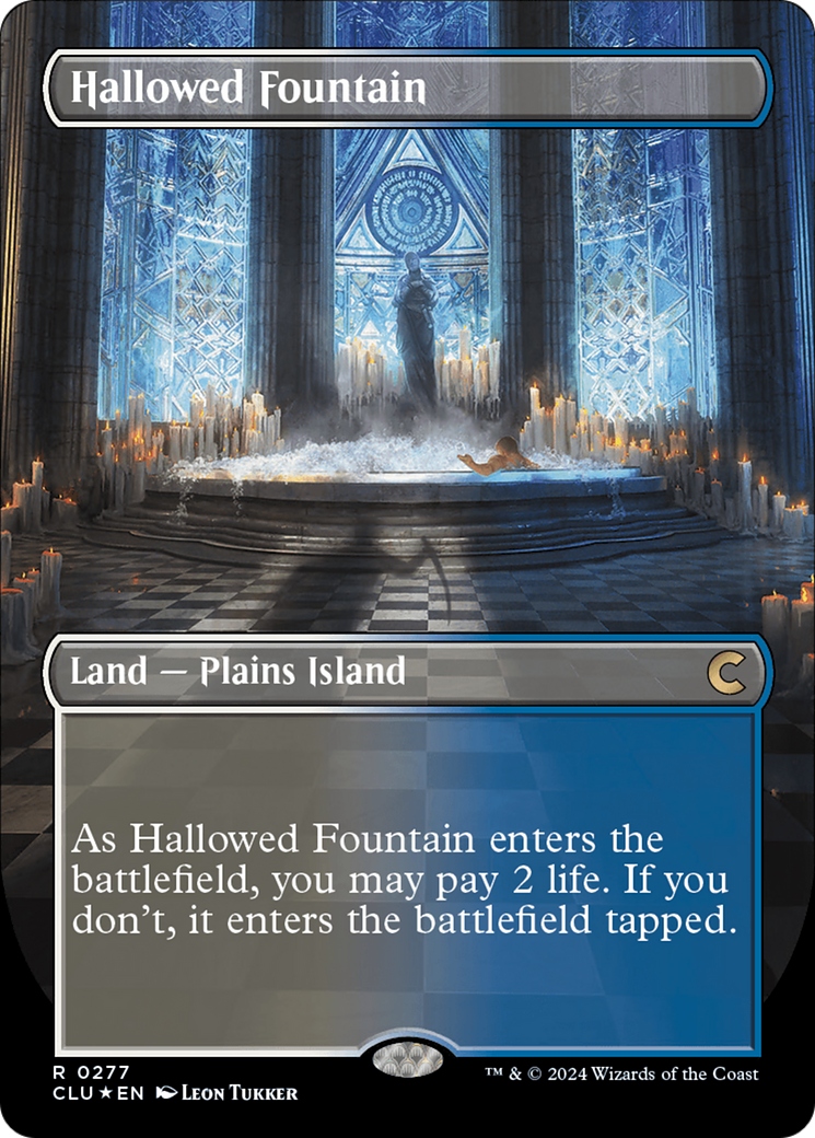 Hallowed Fountain (Borderless) [Ravnica: Clue Edition] | Good Games North