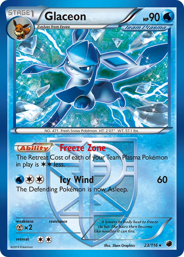 Glaceon (23/116) (Theme Deck Exclusive) [Black & White: Plasma Freeze] | Good Games North