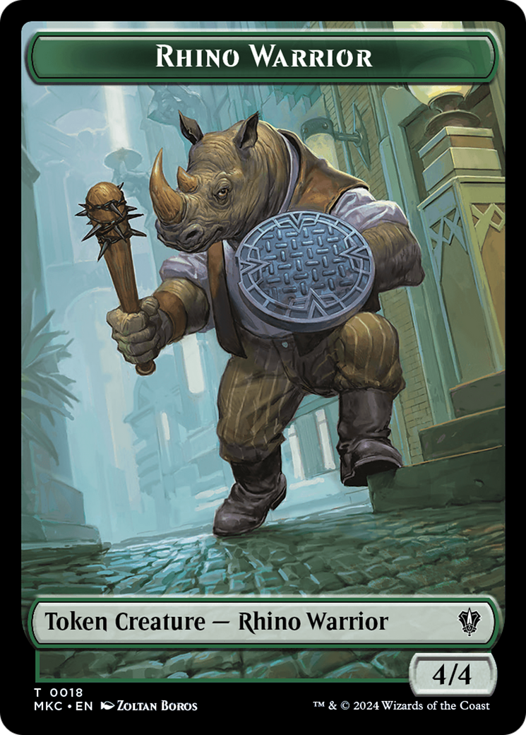Thopter // Rhino Warrior Double-Sided Token [Murders at Karlov Manor Commander Tokens] | Good Games North