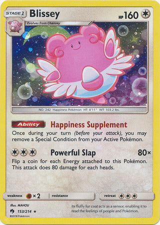 Blissey (153/214) (Cosmos Holo) [Sun & Moon: Lost Thunder] | Good Games North
