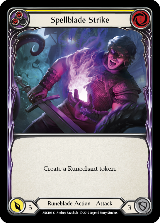 Spellblade Strike (Yellow) [ARC104-C] 1st Edition Rainbow Foil | Good Games North