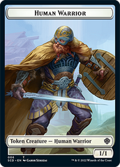 Saproling // Human Warrior Double-Sided Token [Starter Commander Decks] | Good Games North