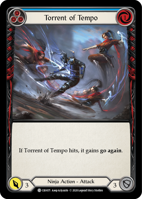 Torrent of Tempo (Blue) [CRU071] 1st Edition Rainbow Foil | Good Games North