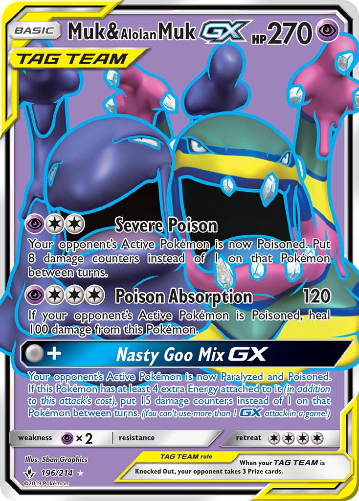 Muk & Alolan Muk GX (196/214) [Sun & Moon: Unbroken Bonds] | Good Games North