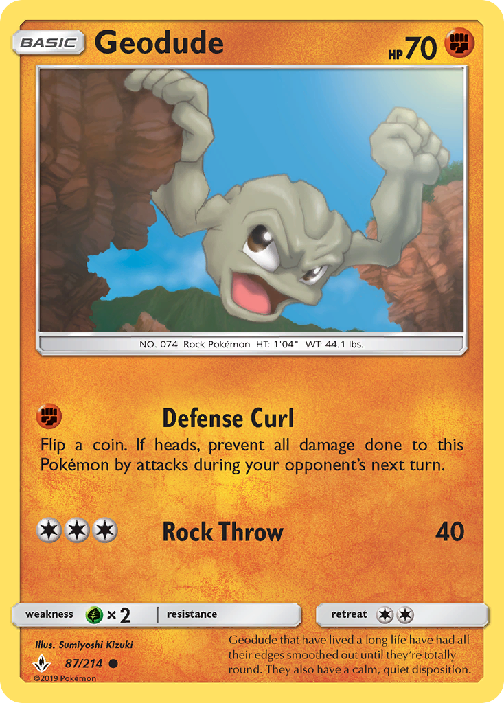 Geodude (87/214) [Sun & Moon: Unbroken Bonds] | Good Games North
