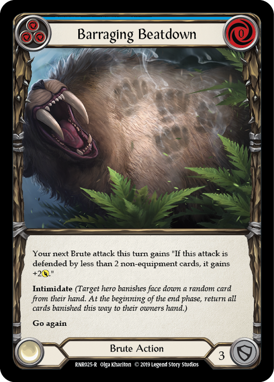 Barraging Beatdown (Blue) [RNR025-R] (Rhinar Hero Deck)  1st Edition Normal | Good Games North