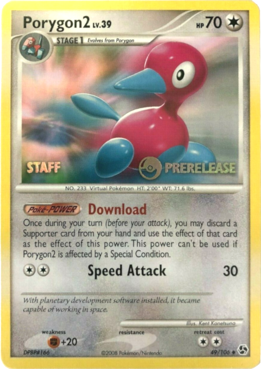 Porygon2 (49/106) (Staff Prerelease Promo) [Diamond & Pearl: Black Star Promos] | Good Games North