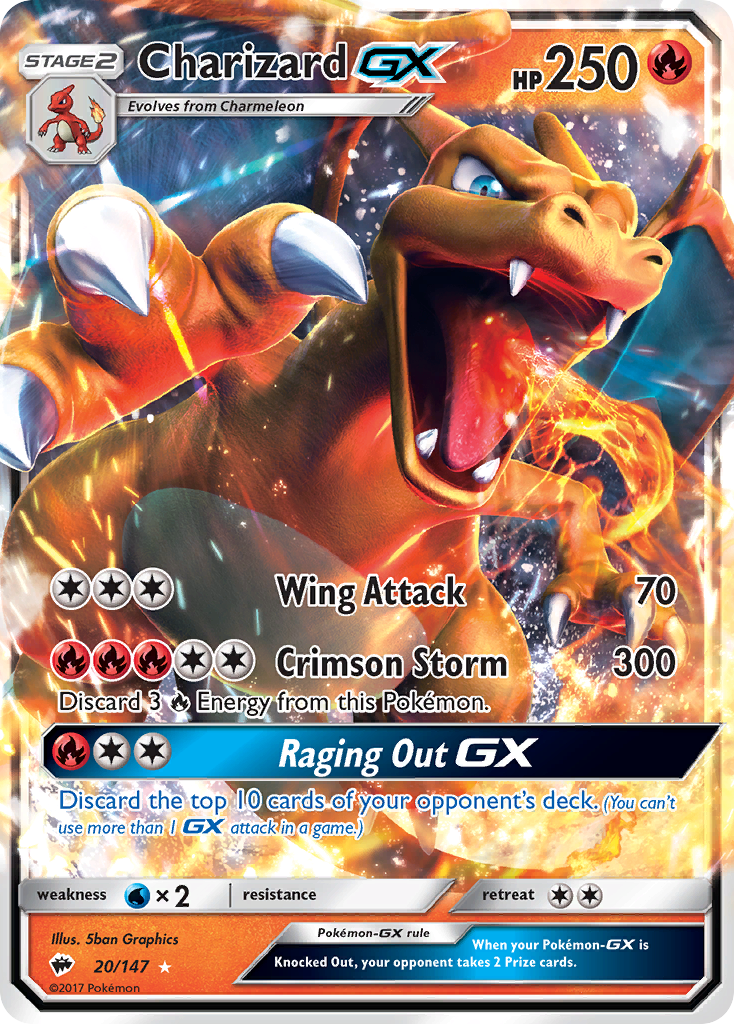 Charizard GX (20/147) [Sun & Moon: Burning Shadows] | Good Games North