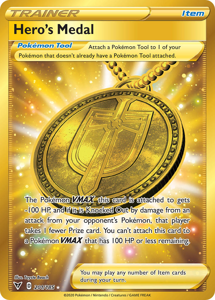 Hero's Medal (201/185) [Sword & Shield: Vivid Voltage] | Good Games North