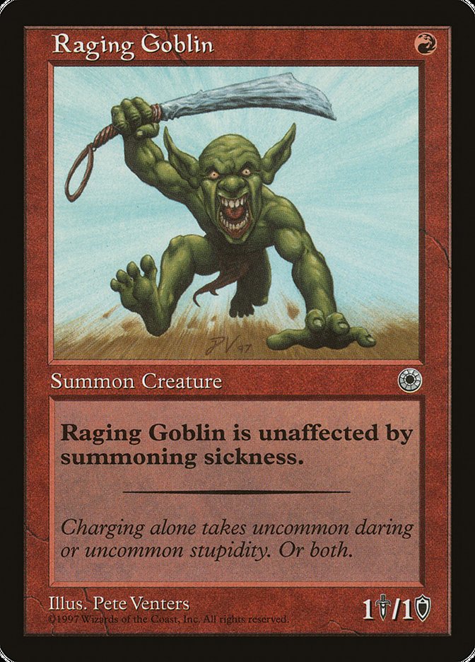 Raging Goblin (With Flavor Text) [Portal] | Good Games North