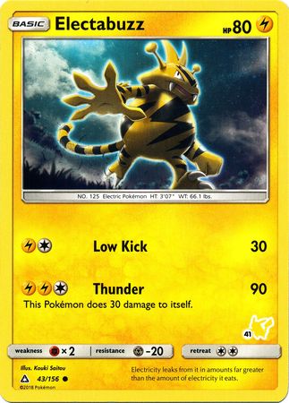 Electabuzz (43/156) (Pikachu Stamp #41) [Battle Academy 2020] | Good Games North