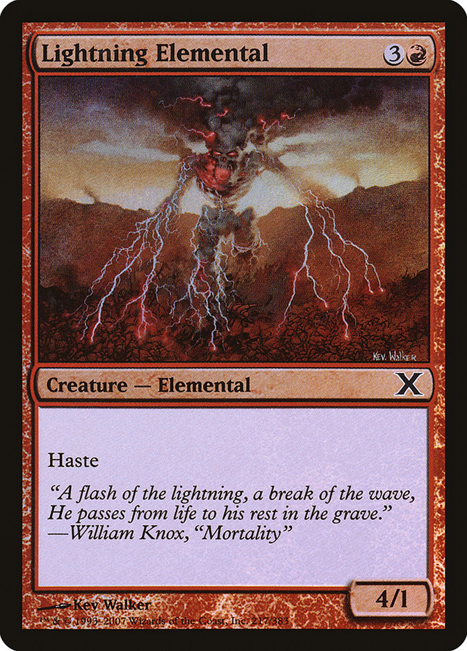 Lightning Elemental (Premium Foil) [Tenth Edition] | Good Games North