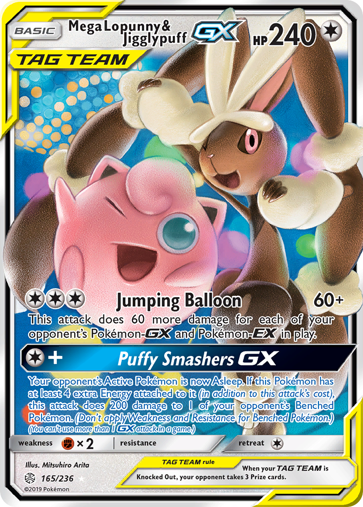 Mega Lopunny & Jigglypuff GX (165/236) [Sun & Moon: Cosmic Eclipse] | Good Games North