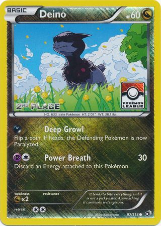 Deino (97/113) (League Promo 2nd Place) [Black & White: Legendary Treasures] | Good Games North