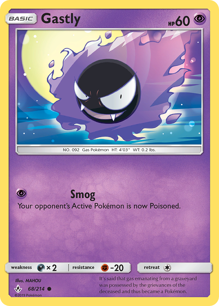 Gastly (68/214) [Sun & Moon: Unbroken Bonds] | Good Games North
