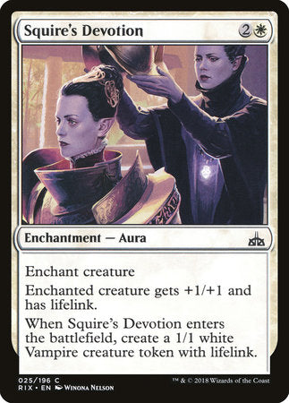 Squire's Devotion [Rivals of Ixalan] | Good Games North