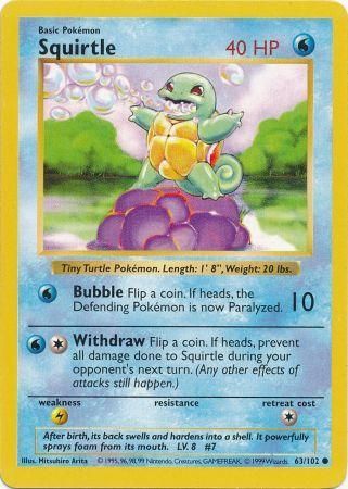 Squirtle (63/102) [Base Set Shadowless Unlimited] | Good Games North