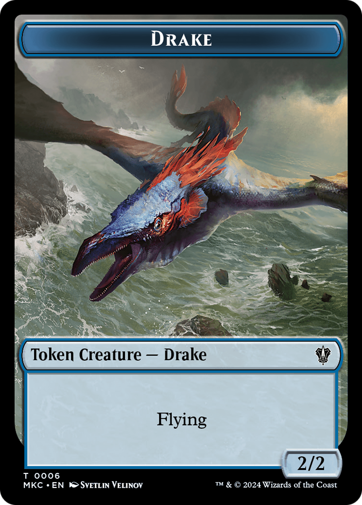 Drake // Koma's Coil Double-Sided Token [Murders at Karlov Manor Commander Tokens] | Good Games North