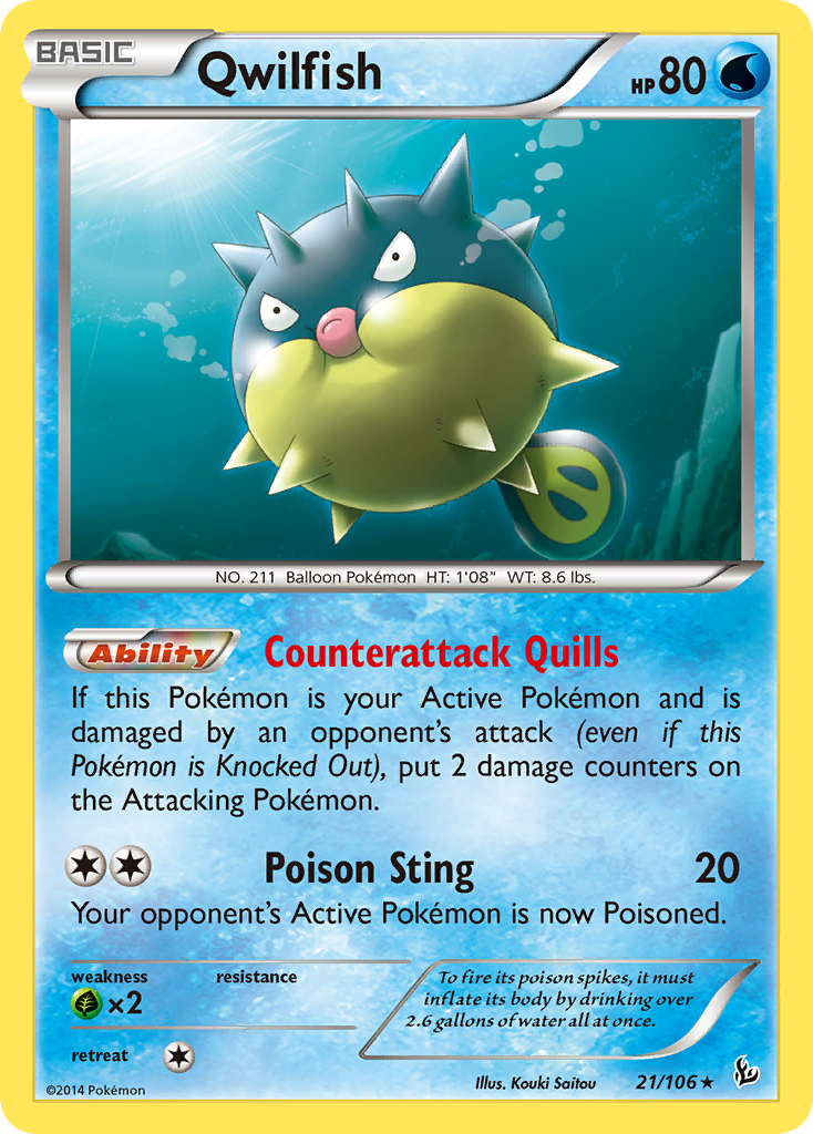 Qwilfish (21/106) [XY: Flashfire] | Good Games North