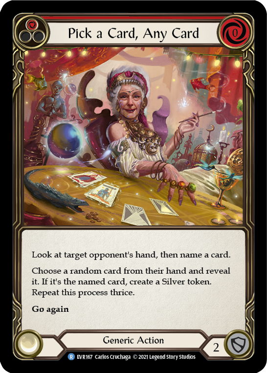 Pick a Card, Any Card (Red) [EVR167] (Everfest)  1st Edition Rainbow Foil | Good Games North