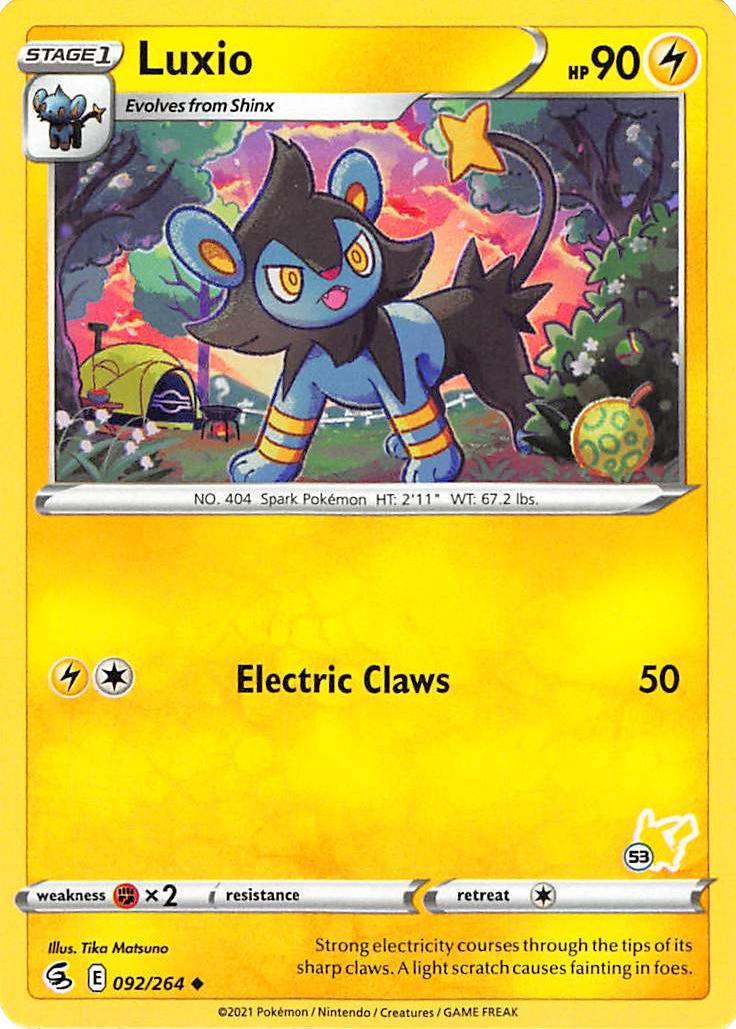 Luxio (092/264) (Pikachu Stamp #53) [Battle Academy 2022] | Good Games North
