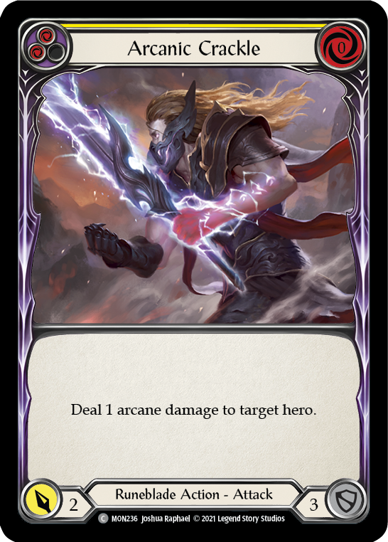Arcanic Crackle (Yellow) [MON236-RF] 1st Edition Rainbow Foil | Good Games North